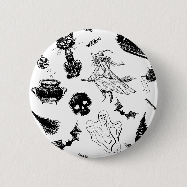Macaron Rond 5 Cm Design motif d'Halloween (Devant)