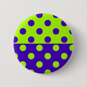 Macaron Rond 5 Cm Design Pois demi-bleu vert Motif