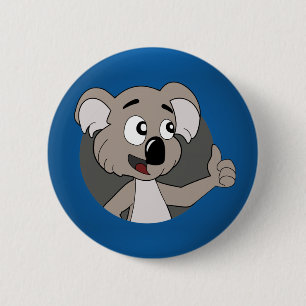Macaron Rond 5 Cm Dessin animé de koala bouton