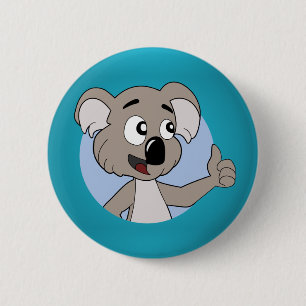 Macaron Rond 5 Cm Dessin animé de koala Bouton