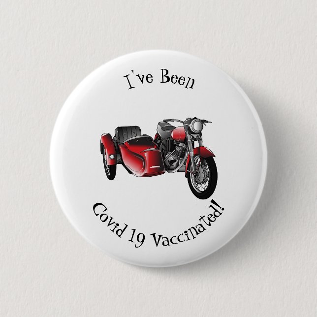 Macaron Rond 5 Cm dessin animé de la moto Sidecar (Devant)