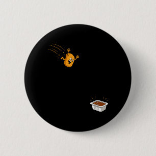 Macaron Rond 5 Cm Dessin animé de nugget de poulet volant drôle de p