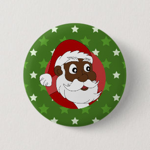 Macaron Rond 5 Cm Dessin animé de Père Noël noir