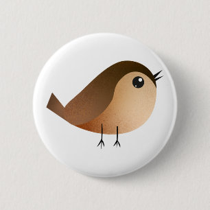 Macaron Rond 5 Cm Dessin animé d'oiseau moineau  