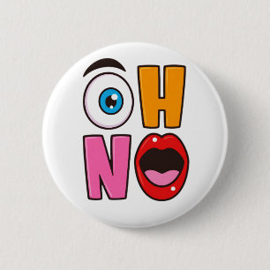 Macaron Rond 5 Cm Dessin animé drôle « Oh non »