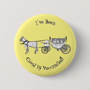 Macaron Rond 5 Cm dessin animé mariage cheval & calèche