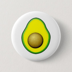 Macaron Rond 5 Cm Dessin Avocado de style vintage