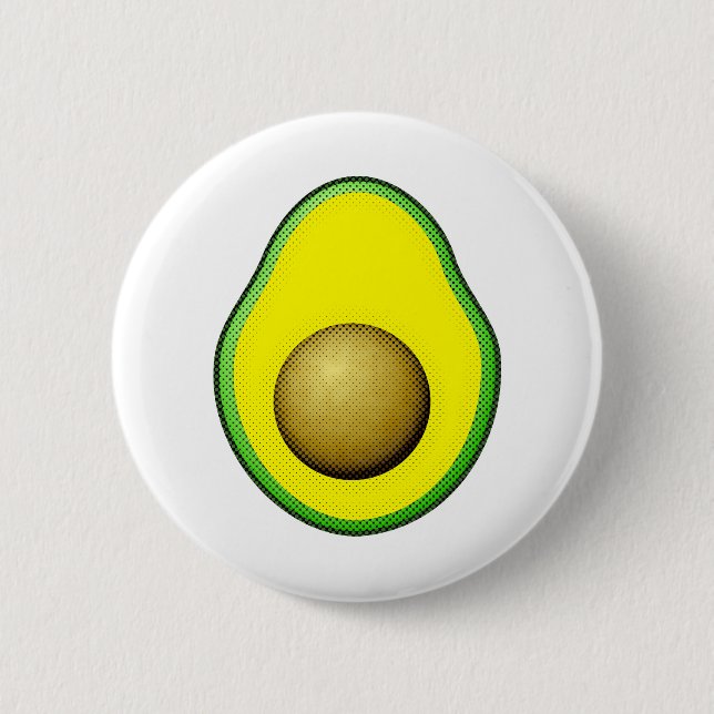 Macaron Rond 5 Cm Dessin Avocado de style vintage (Devant)