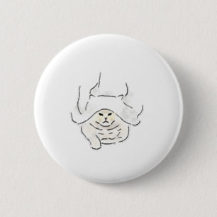 Macaron Rond 5 Cm Dessin d'art amusant d'un chat mignon portant une