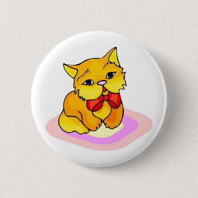 Macaron Rond 5 Cm Dessin de chaton (Devant)