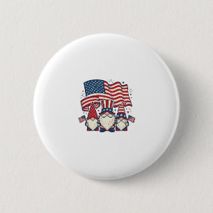 Macaron Rond 5 Cm Dessin de gravure vintage de gnome patriotique_1