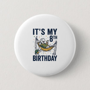 Macaron Rond 5 Cm Dessin de hamac de tortue pour 8e anniversaire vin