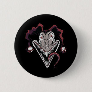 Macaron Rond 5 Cm Dessin de visage de clown effrayant pour Halloween