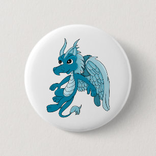 Macaron Rond 5 Cm Dessin du Dragon Bleu