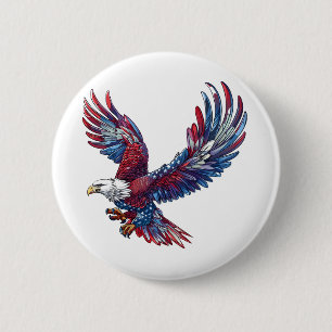Macaron Rond 5 Cm Dessin d'un aigle, concept 4 juillet