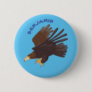 Macaron Rond 5 Cm dessin humoristique d'aigle royal