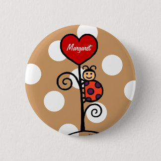 Macaron Rond 5 Cm Dessin mignon personnalisé de coccinelle