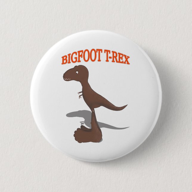 Macaron Rond 5 Cm Dessin T-Rex Bigfoot (Devant)