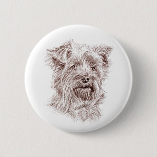 Macaron Rond 5 Cm Dessin Yorkshire Terrier