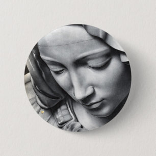 Macaron Rond 5 Cm Détail du Pieta de Michaël Angelo du visage de