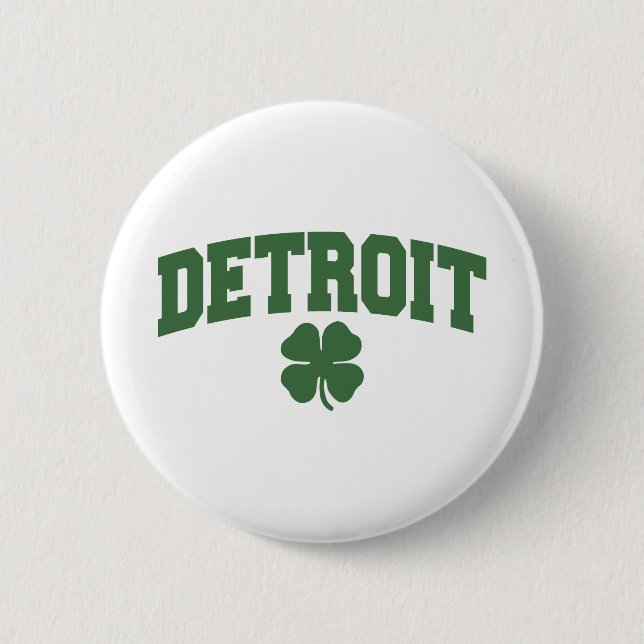 Macaron Rond 5 Cm Detroit (shamrock irlandais) (Devant)
