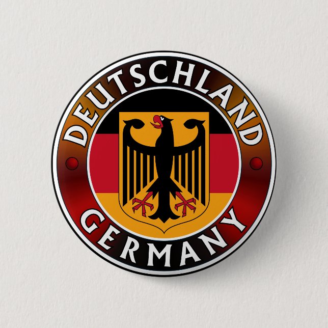 Macaron Rond 5 Cm Deutschland Allemagne Plaque, drapeau allemand et  (Devant)