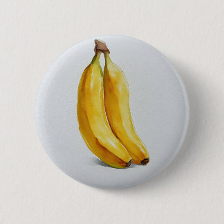 Macaron Rond 5 Cm Deux bananes fraîches en synchronisation