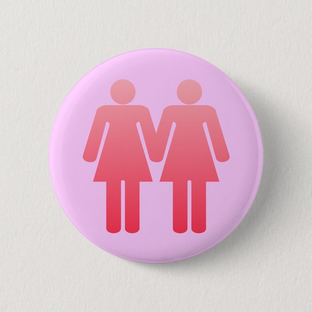 Macaron Rond 5 Cm Deux dames (Devant)
