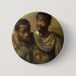 Macaron Rond 5 Cm Deux jeunes Africains., Jonge par Rembrandt Van