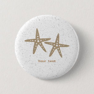 Macaron Rond 5 Cm Deux Starfish Beach Ocean Birthday Pin BUTTON