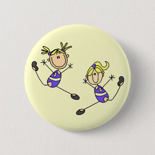 Macaron Rond 5 Cm Deux T-shirts et cadeaux blonds de gymnaste de