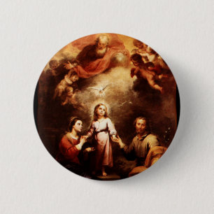 Macaron Rond 5 Cm Deux Trinities - la famille sainte - Murillo