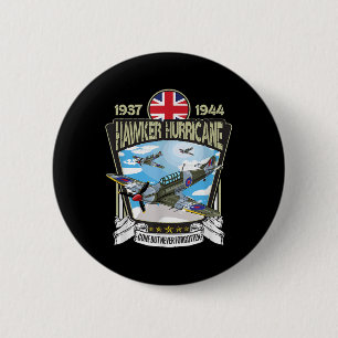 Macaron Rond 5 Cm Deuxième Guerre mondiale Avion britannique Hawker 