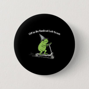 Macaron Rond 5 Cm Devenir un mème de grenouille drôle de gauche radi