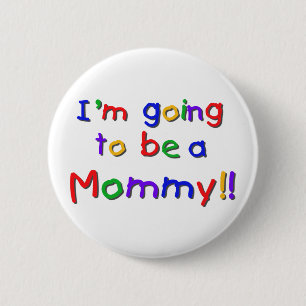 Macaron Rond 5 Cm Devenir une maman couleur primaire