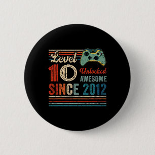 Macaron Rond 5 Cm Déverrouillé Niveau 10 Anniversaire 10 ans Vidéo J