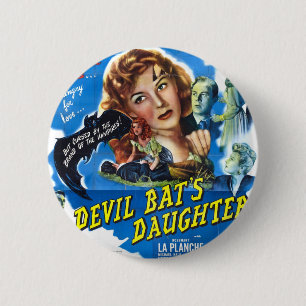 Macaron Rond 5 Cm Devil Bat's Daughter, poster de film d'horreur vin