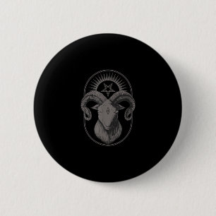 Macaron Rond 5 Cm Devil Goat Pentagram Baphomet Satan Occult Satanic