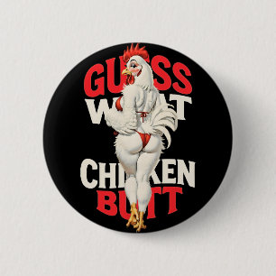 Macaron Rond 5 Cm Devinez quoi cul de poulet poule Fursuit Furry Vin