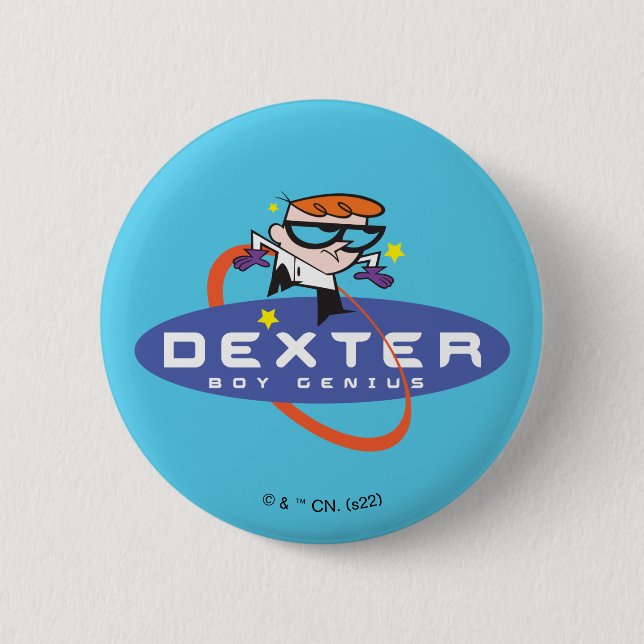 Macaron Rond 5 Cm Dexter "Boy Genius" (Devant)