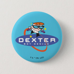 Macaron Rond 5 Cm Dexter "Boy Genius"