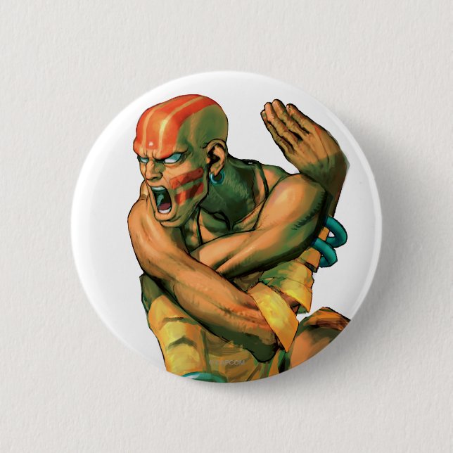 Macaron Rond 5 Cm Dhalsim a tordu (Devant)