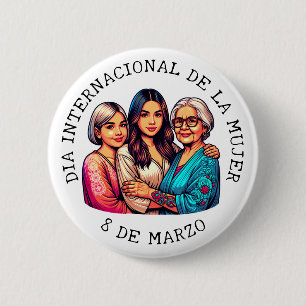 Macaron Rond 5 Cm Día Internacional de la Mujer Journée de la femm