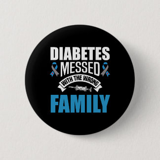 Macaron Rond 5 Cm Diabète Messagé Avec La Mauvaise Famille T1D Type