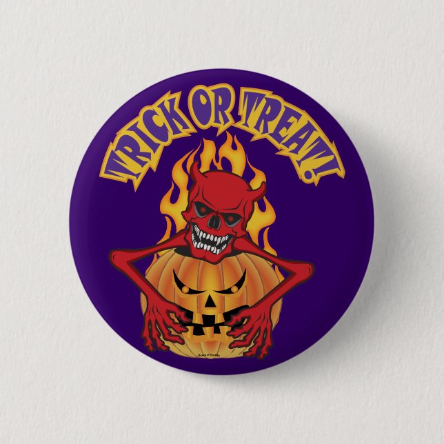 Macaron Rond 5 Cm Diable (Devant)