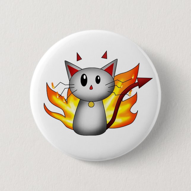 Macaron Rond 5 Cm Diable Kitty - bouton (Devant)