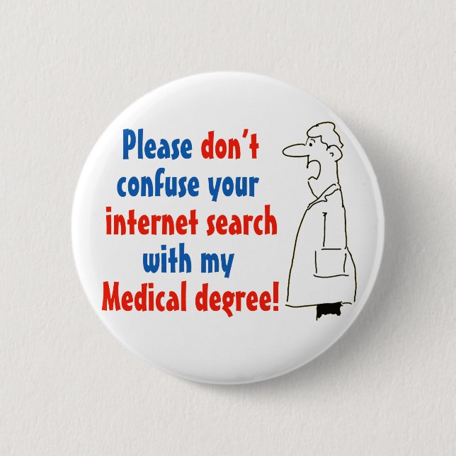 Macaron Rond 5 Cm Diagnostic Médicale en ligne et un médecin qualifi (Devant)
