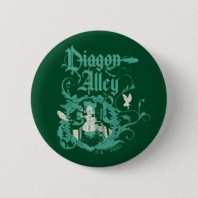 Macaron Rond 5 Cm DIAGON ALLEY™ Graphique Vintage (Devant)