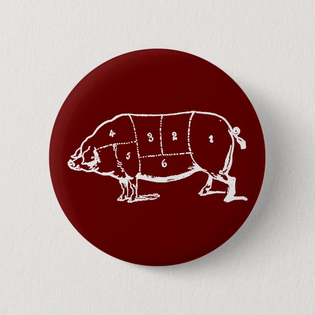 Macaron Rond 5 Cm Diagramme de bouchers de porc (PORC) - lard (Devant)