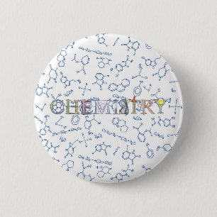 Macaron Rond 5 Cm Diagramme de chimie motif et typographie 6 cm auto